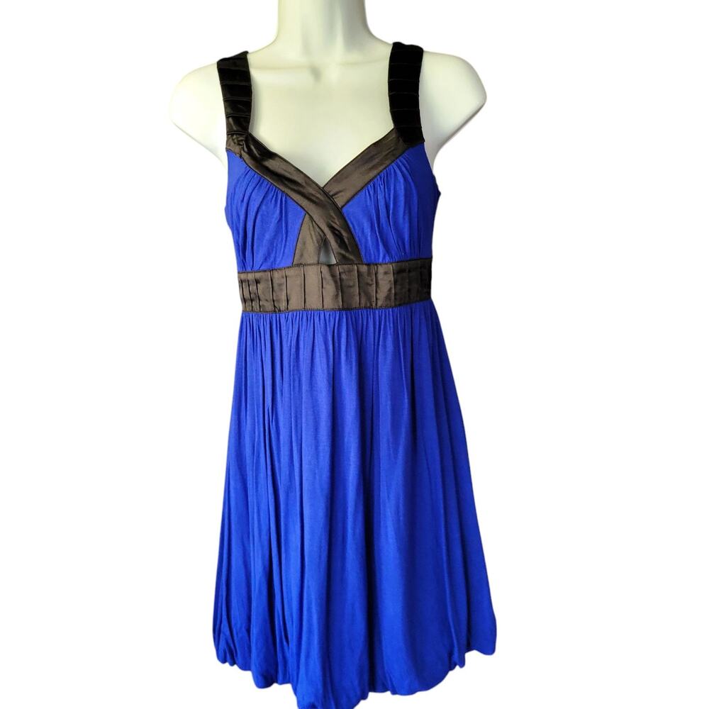 Vintage Y2K Forever 21 Cobalt Blue Greek Goddes Mini Dress Size S retro